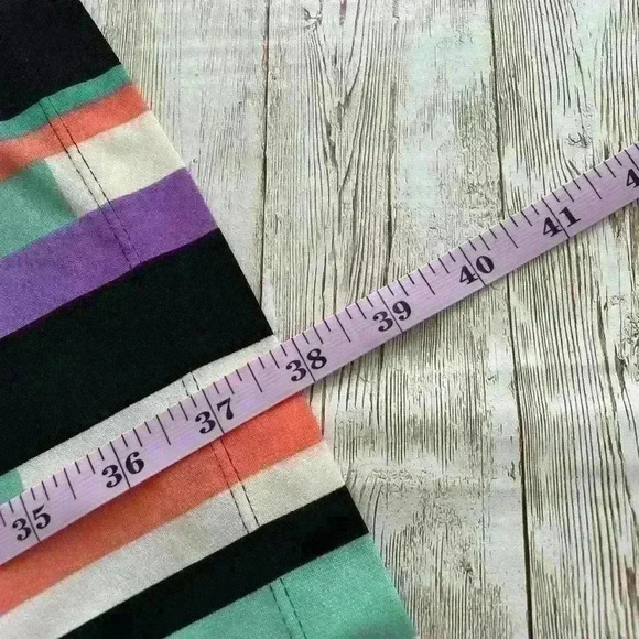 Gabby Skye Womens Midi Dress Long Sleeve Striped Print Colorful Size 10 keyhole - Picture 7 of 8